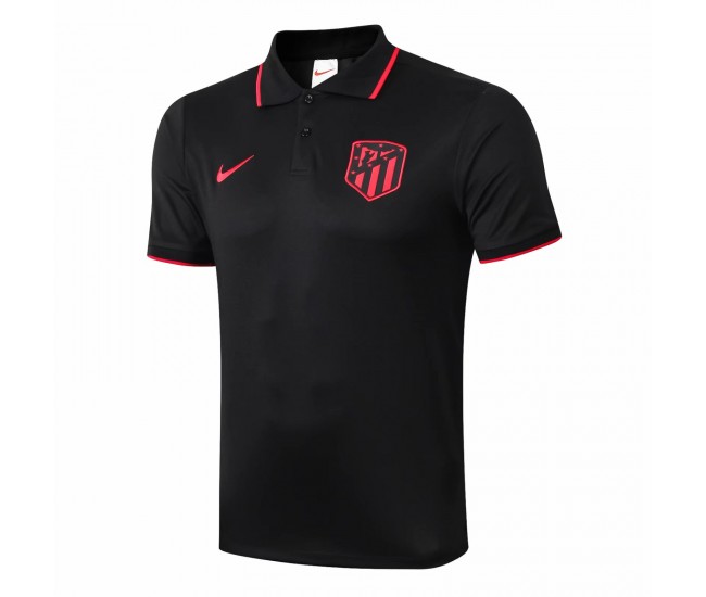 Polo del Atlético de Madrid en negro 2019 2020