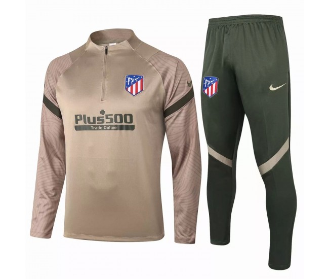 Chándal de fútbol técnico de entrenamiento del Atlético de Madrid Caqui 2020 2021