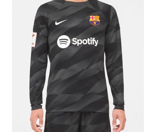 FC Barcelona Camiseta de portero negra para hombre 2023-24