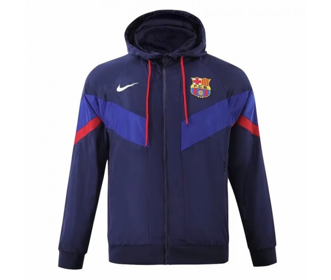 FC Barcelona Hombre AWF Raglan Chaqueta con Capucha Azul 23-24