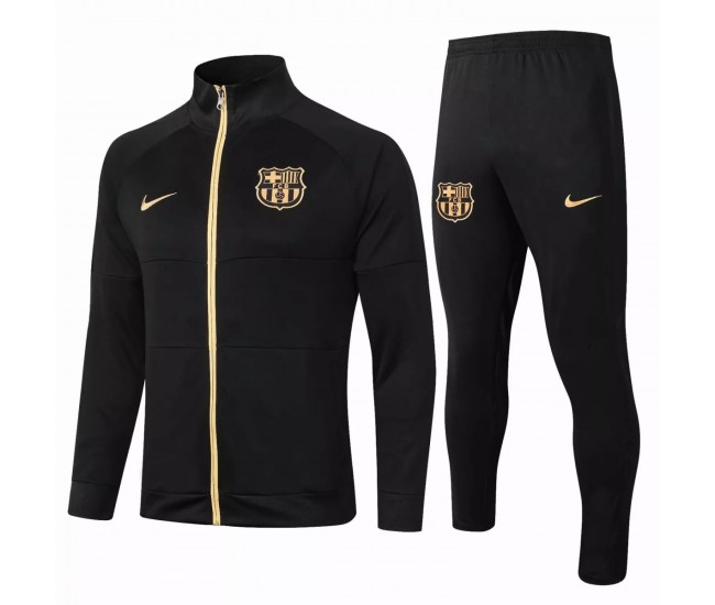 Chándal de presentación de fútbol FC Barcelona Negro Oro 2020 2021