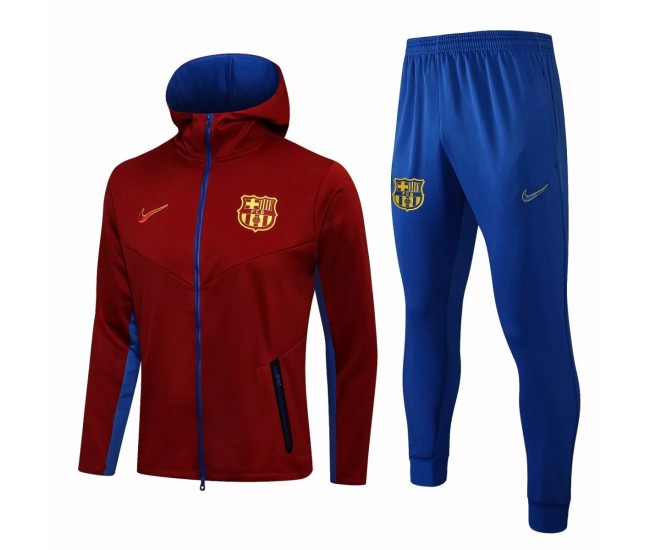 Chándal de presentación con capucha de fútbol FC Barcelona Rojo 2021