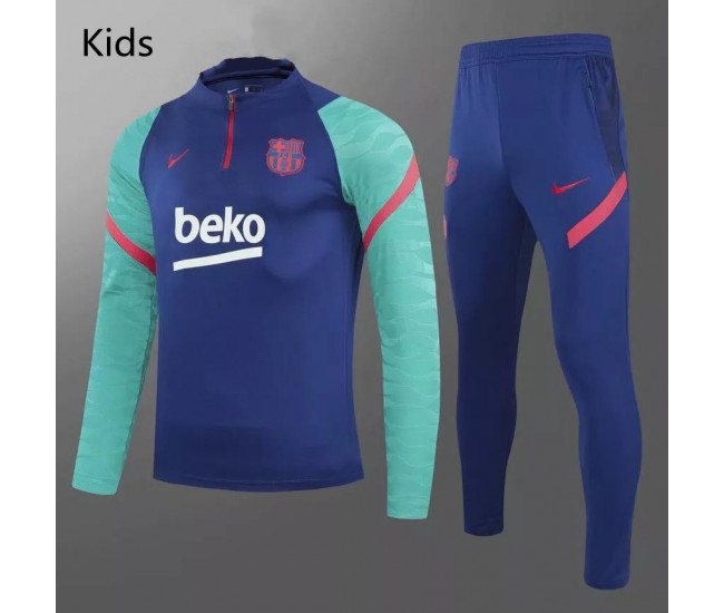 Chándal técnico de entrenamiento de fútbol FC Barcelona Azul Niños 2021 2022