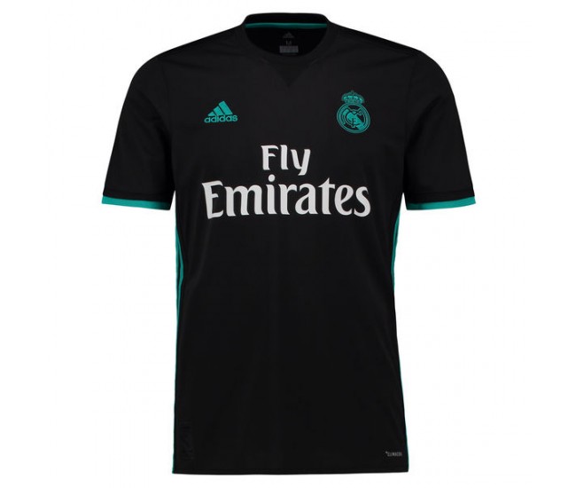 Real Madrid adidas 2017/18 Away Réplica Blanco de Camiseta -Negro