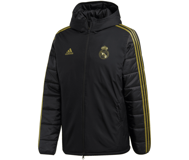 Chaqueta de entrenamiento de invierno del Real Madrid negra