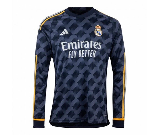 Real Madrid Camiseta de visitante de manga larga para hombre 2023-24