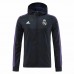 Chaqueta cortavientos con capucha y cremallera completa DNA Raglan del Real Madrid azul marino