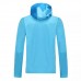 Chaqueta con capucha para todo clima del Real Madrid para hombre azul 2021