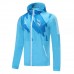 Chaqueta con capucha para todo clima del Real Madrid para hombre azul 2021