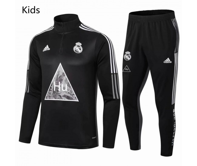 Chándal de entrenamiento de fútbol del Real Madrid Human Race Negro Niños 2020 2021