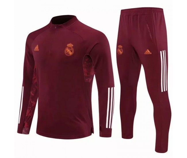 Chándal de fútbol de entrenamiento del Real Madrid granate 2020 2021