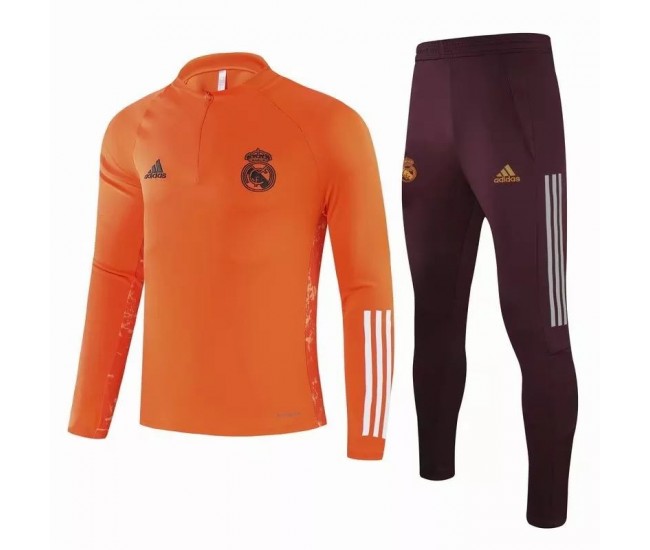 Chandal de entrenamiento de futbol del Real Madrid naranja 2020 2021