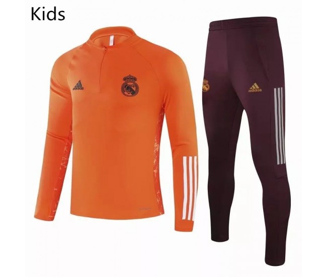 Chándal de entrenamiento de fútbol del Real Madrid Naranja Niños 2020 2021