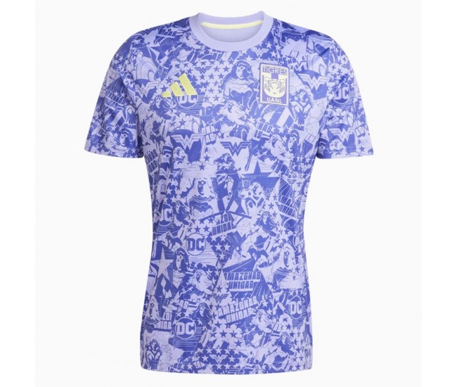Camiseta pre-partido Adidas x DC Comics Tigres UANL Hombre Wonder Woman 25-26
