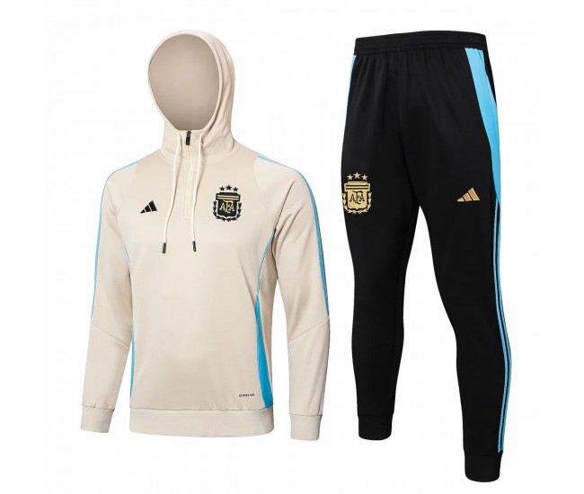Chándal técnico de fútbol con capucha de entrenamiento beige para hombre de Argentina 2024-25